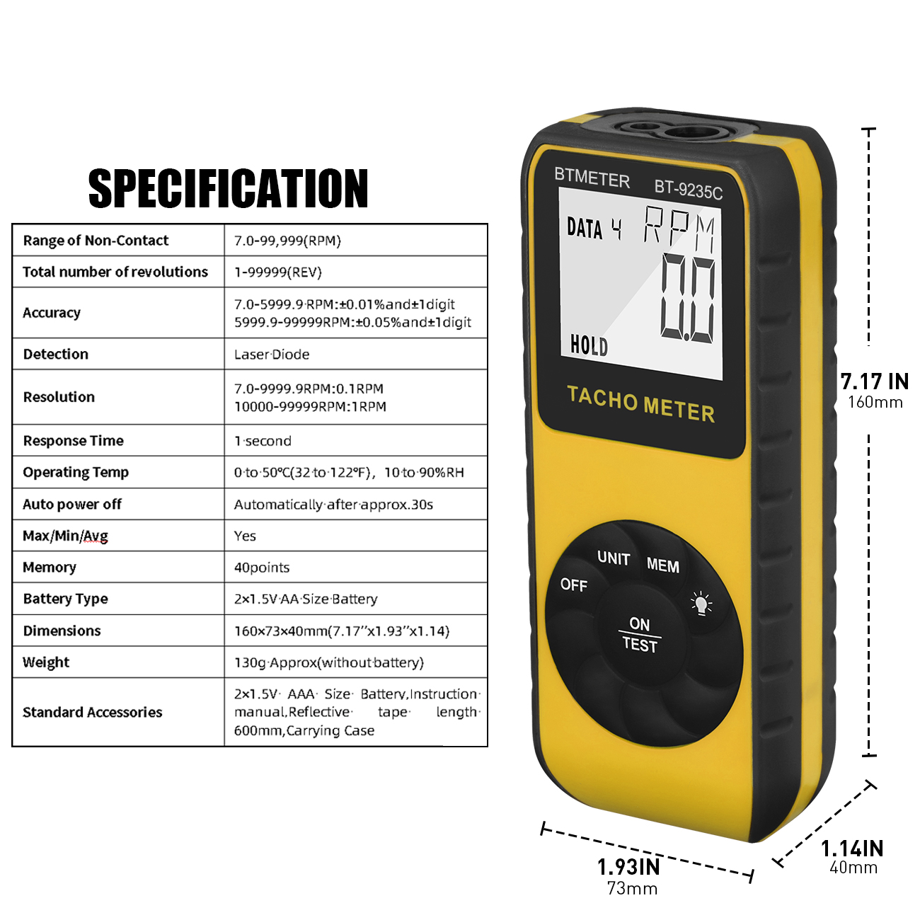 Digital Laser Tachometer Non C - Industrial Laser Tachometer ulasan dan harga